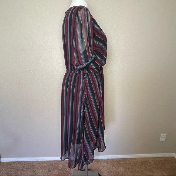 LANE BRYANT STRIPED SURPLICE DRESS - Picture 3 of 6